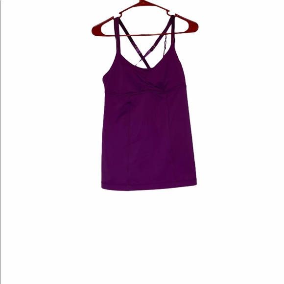 lululemon athletica Tops - Lululemon crossed back tank top with shelf bra